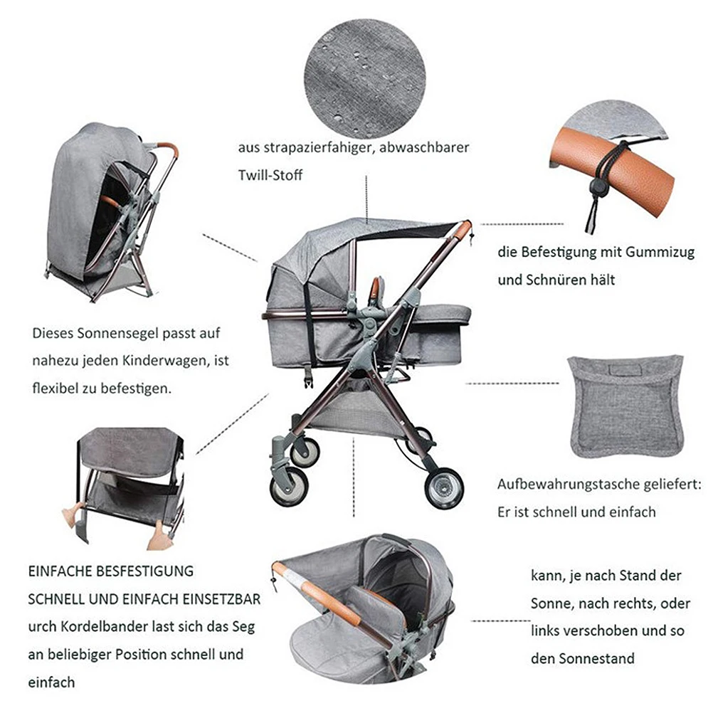 

Baby Stroller Lightweight Sunshade Baby Stroller Cover Universal Infant Protector Waterproof Breathable Summer Heat