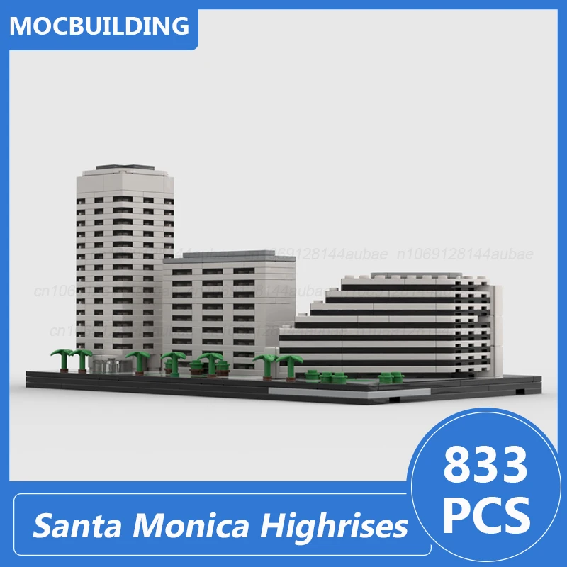 

Santa Monica Highrises Model MOC Building Blocks Architecture Display Diy Assemble Bricks Collection Creative Toys Gifts 833PCS
