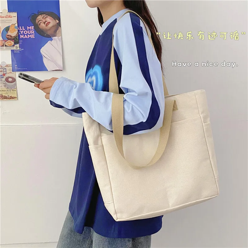 Office Workers' Tote Canvas Women's New Styles Forest Series Versatile Shoulder Ba Large Capacity Student Class Commuting сумка