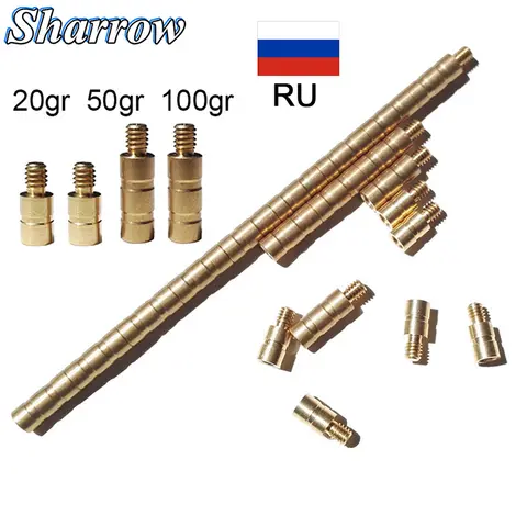 20/30pcs Arrow Counterweight  25/50/100 Grain Archery Copper Arrow Insert Universal Thread Bob-weight Arrow Shooting Hunting