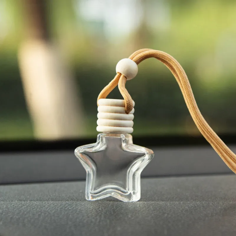 100Pcs Air Freshener Car-styling Empty Perfume Bottle Pendant For Essential Oils Car Perfume Bottle Transparent