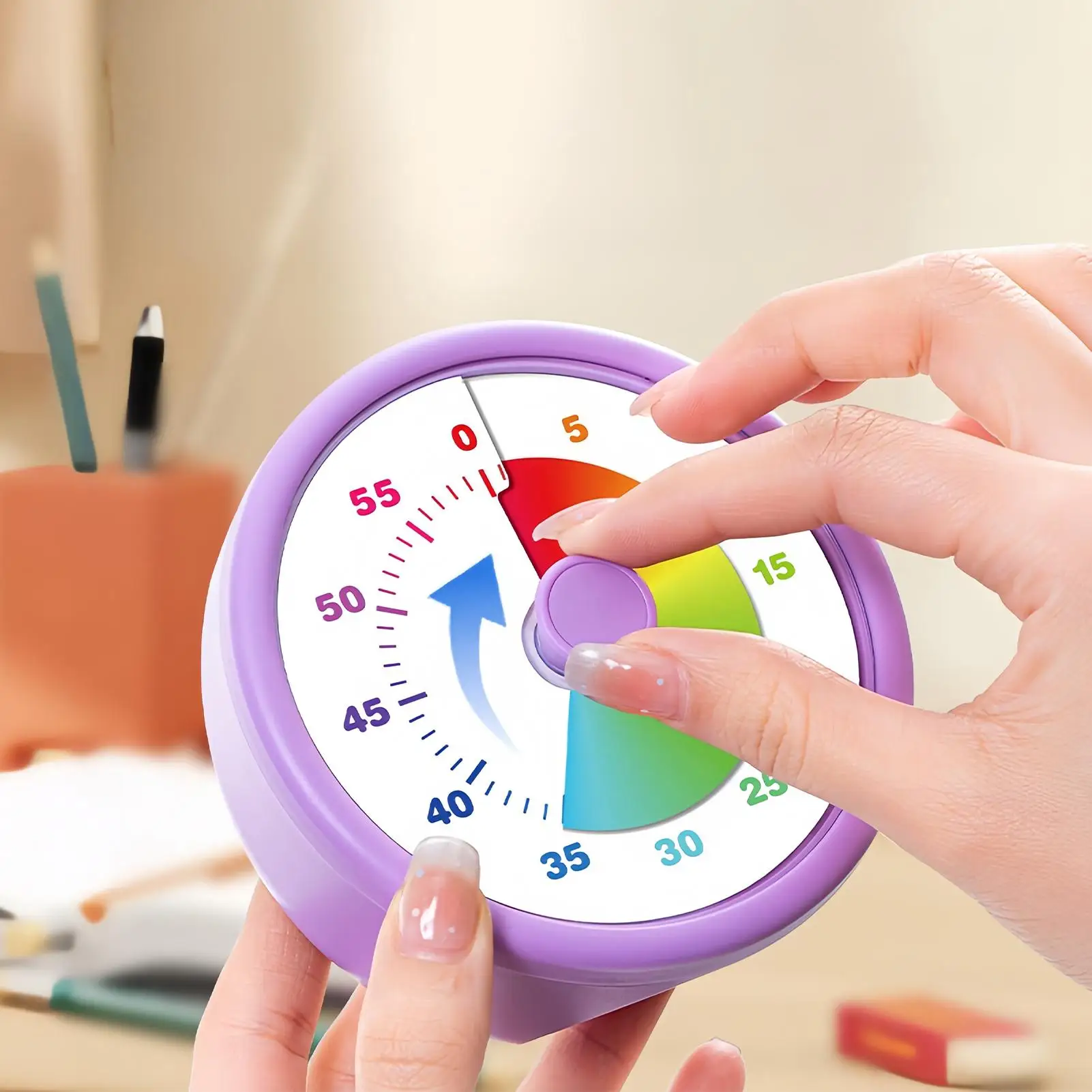 Hot-selling Visual Timer 60 Minutes Countdown Suitable for Children and Adults Silent Classroom Timer for Home and School Clock