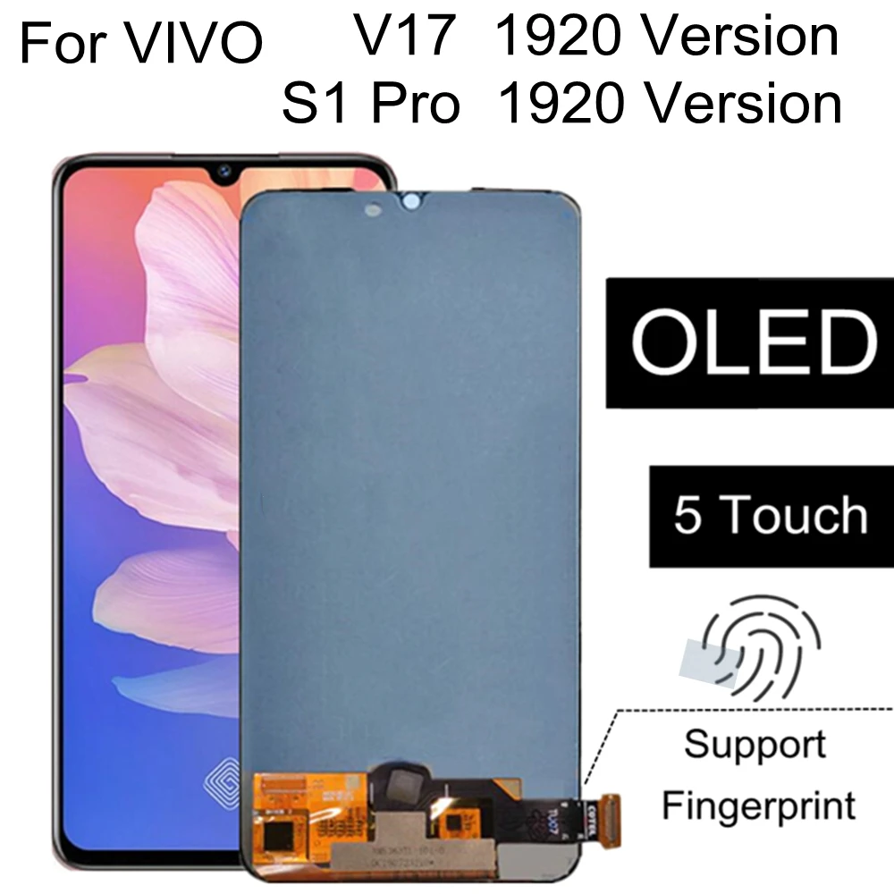 6.38  OLED For VIVO V17 1920 Russia version / S1 PRO 1920 LCD Display Touch Screen Assembly Replacement Accessory