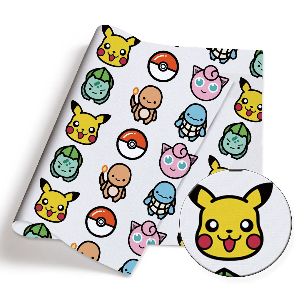 Pokemon 100 bawełniana tkanina z motywem kreskówkowym 140 * 50 cm Ręcznie robione szycie Patchwork Pikowanie Sukienka dziecięca Arkusz domowy