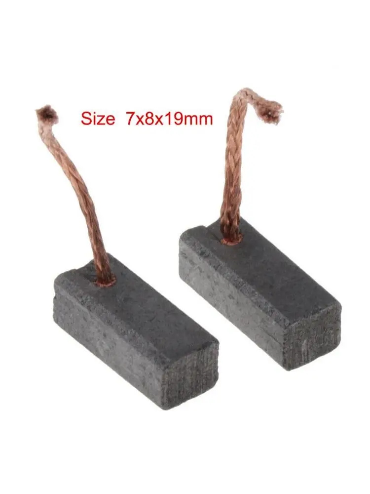 ~ 1 paire de balais de carbone pour moteur ~ Kit de balais de carbone 7x8x19mm ~ remplacement pour moteur électrique ~ accessoires pour outils électriques à balais de carbone