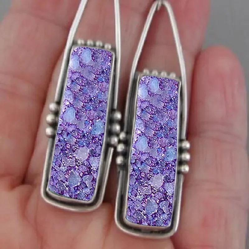 2PCS Retro Bohemian Earrings Imitation Turquoise Men\'s and Women\'s Vintage Jewelry Birthday Party Anniversary Gift Christmas