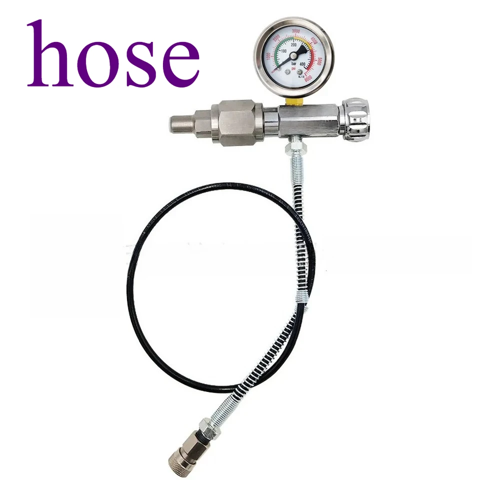 

Firefighting bottle hexagonal inflation connector scba CGA347, inflation valve with 50cm spring hose