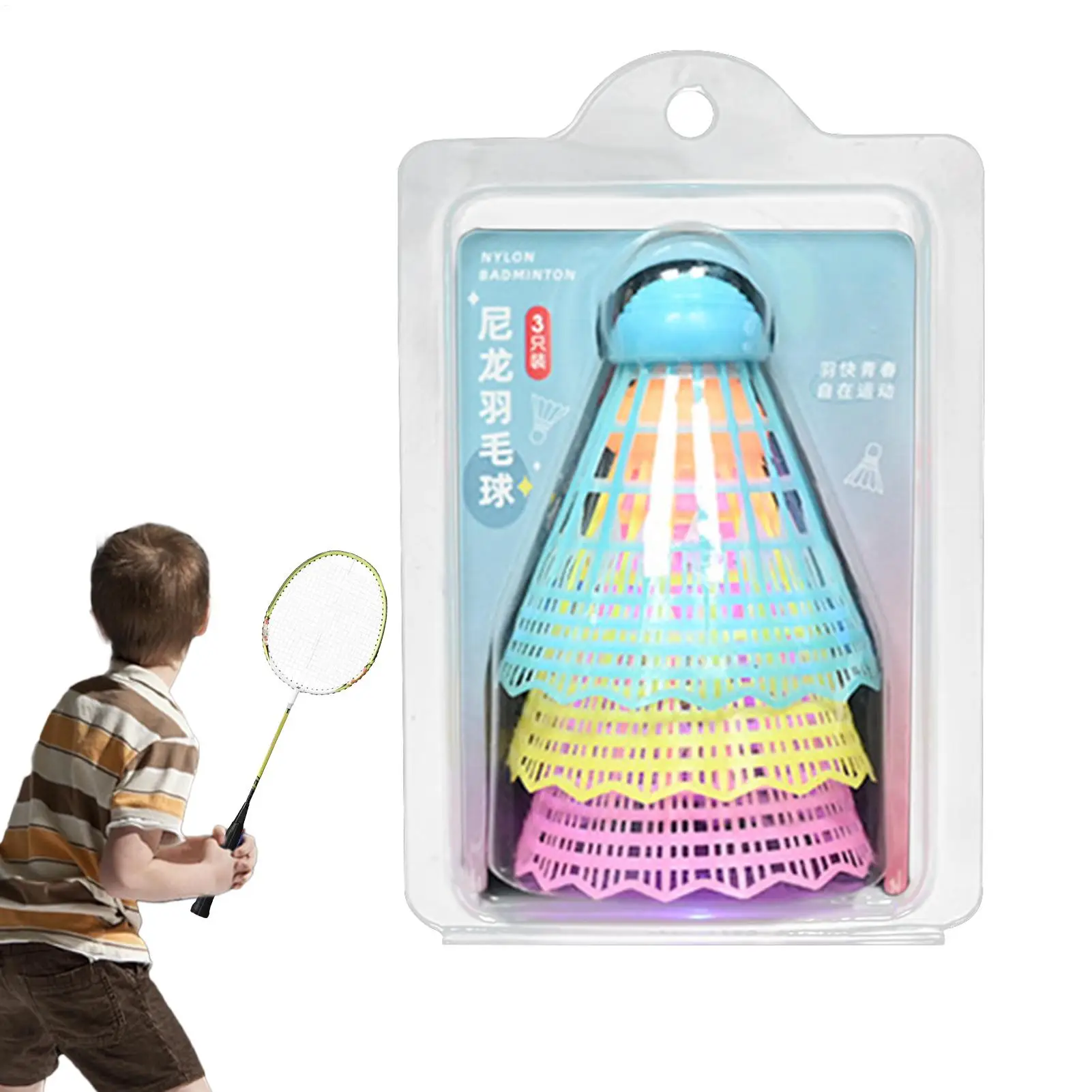 

3Pcs LED Badminton Ball Glowing Light Up Plastic Badminton Shuttlecocks Colorful Lighting Balls Sports Training In/Outdoor Game