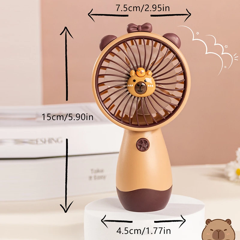 만화 휴대용 미니 USB 충전식 조용한 책상 팬 - 자동차 인테리어, 기숙사 및 사무실을 위한 휴대용 여름 냉각 솔루션