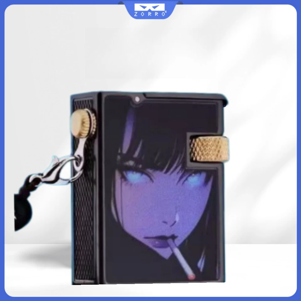 ZORRO's New Small Square Brick Side Pulley Kerosine Lighter Push-open Cover Mini Exquisite High-looking Women's Holiday Gift