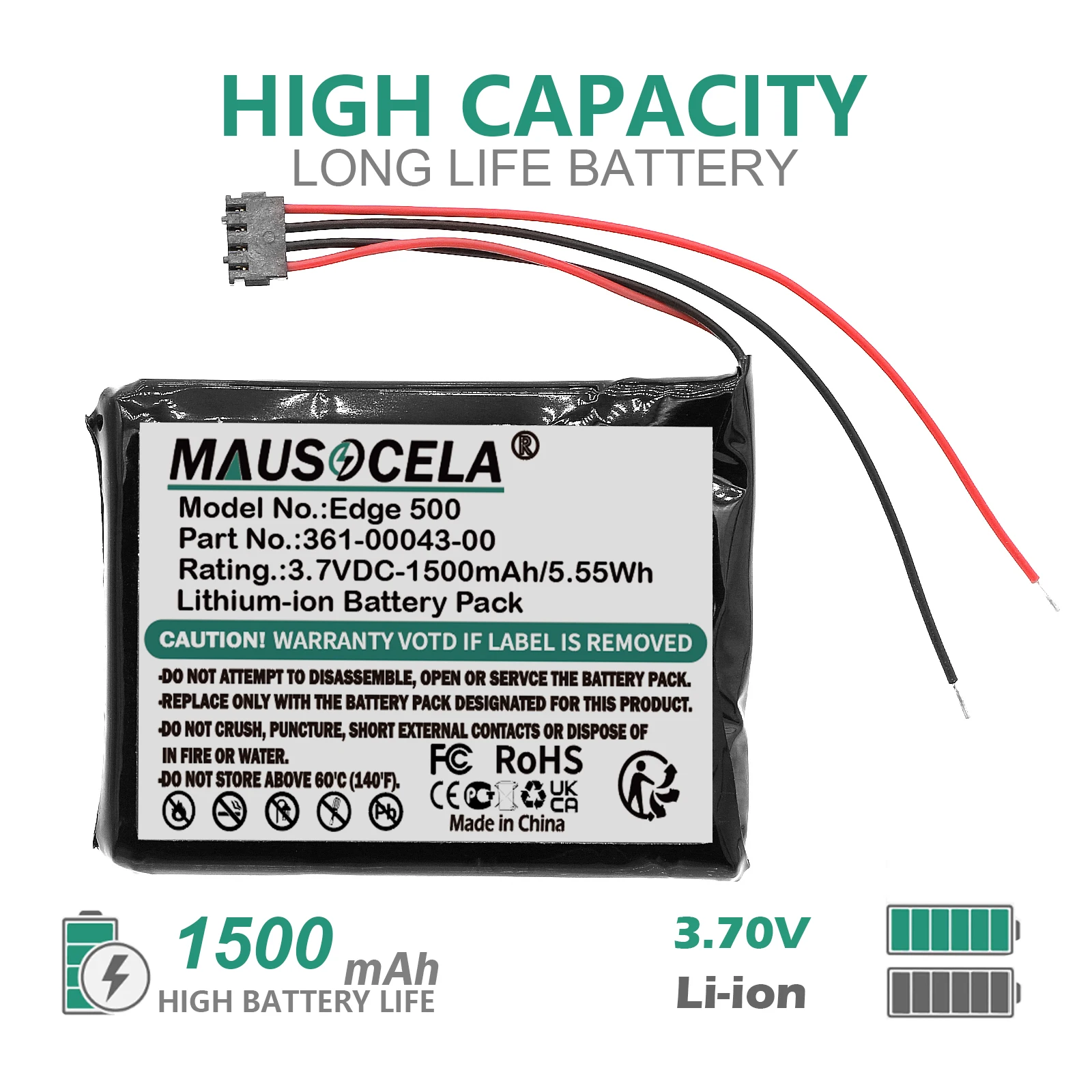 1500mAh GPS,Navigator Battery For Garmin:361-00043-00,361-00043-01,361-0043-00,361-0043-01,Edge 200,205,500,520,Explore 820