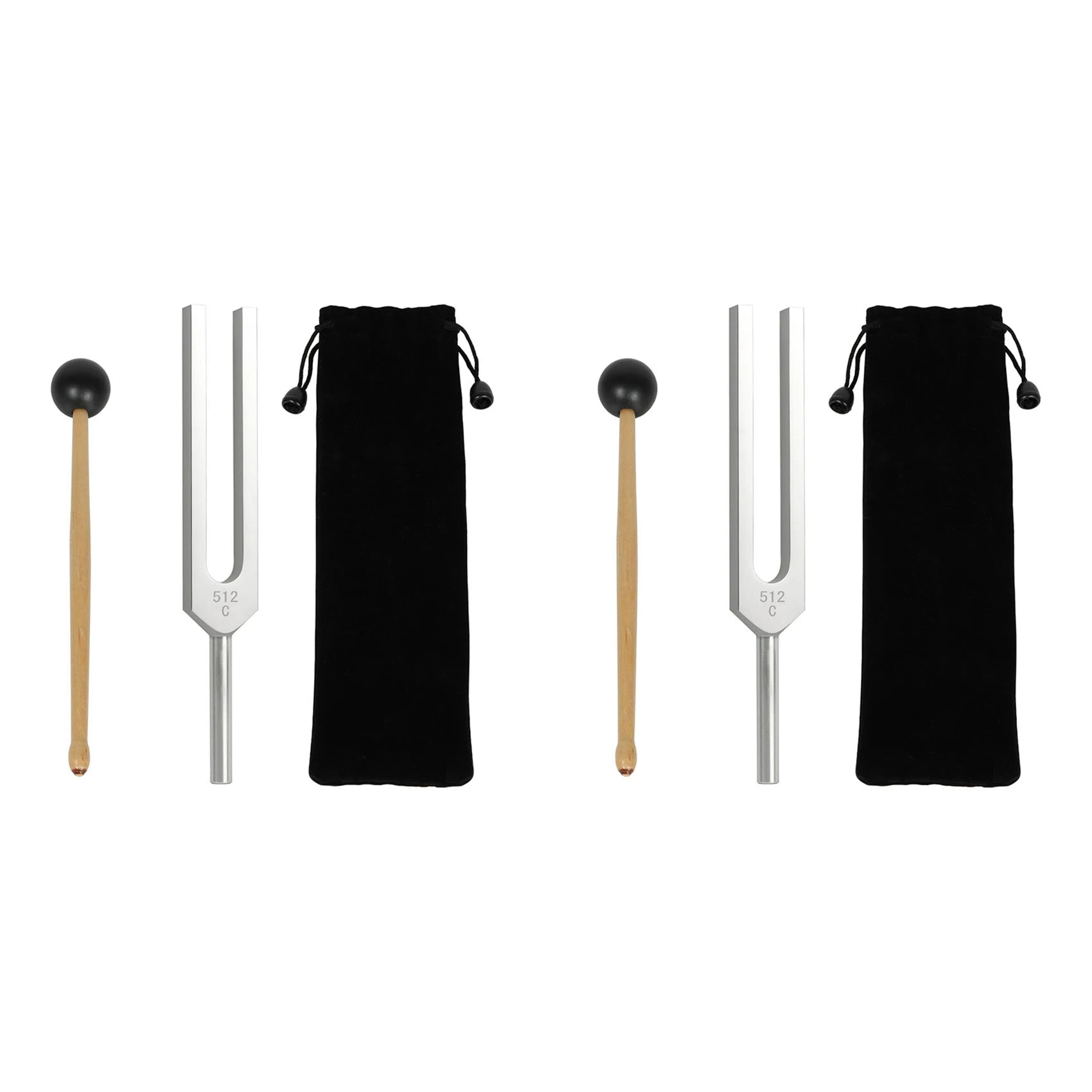 A79I 2X Aluminum Alloy Tuning Forks,512Hz Tuning Fork with Hammers for Nervous System Testing Sound Healing Therapy