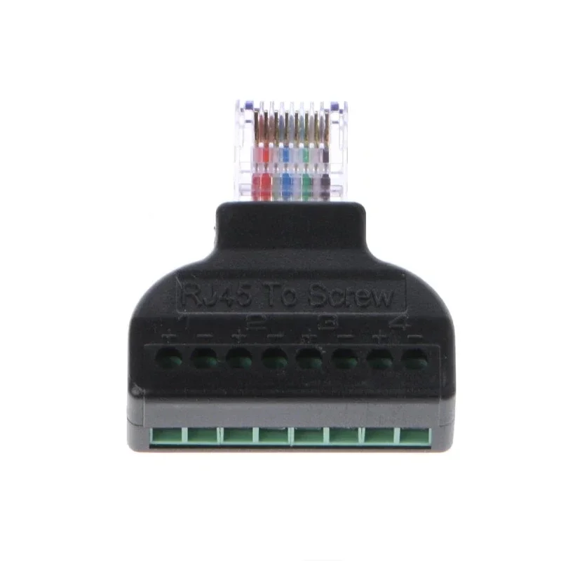 RJ45 إيثرنت ذكر إلى 8 دبوس AV محطة المسمار محول محول كتلة التوصيل لكاميرا CCTV