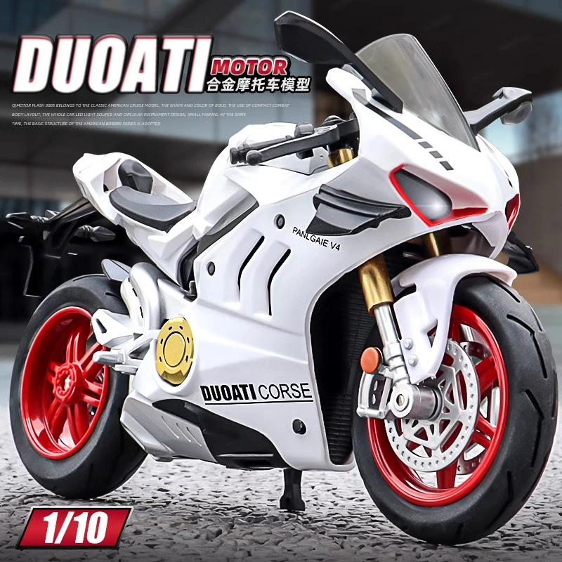 

1:10 V4S игрушечная модель мотоцикла, музыкальный легкий сплав, литая под давлением модель автомобиля, коллекция игрушек, подарки для детей