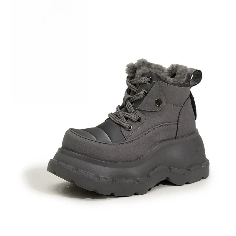 

CICIYANG Winter Women's Sneakers Shoes 2025 New High-top Fur Thick-soled Internal Increase Snow Boots Large-Size Female Shoes