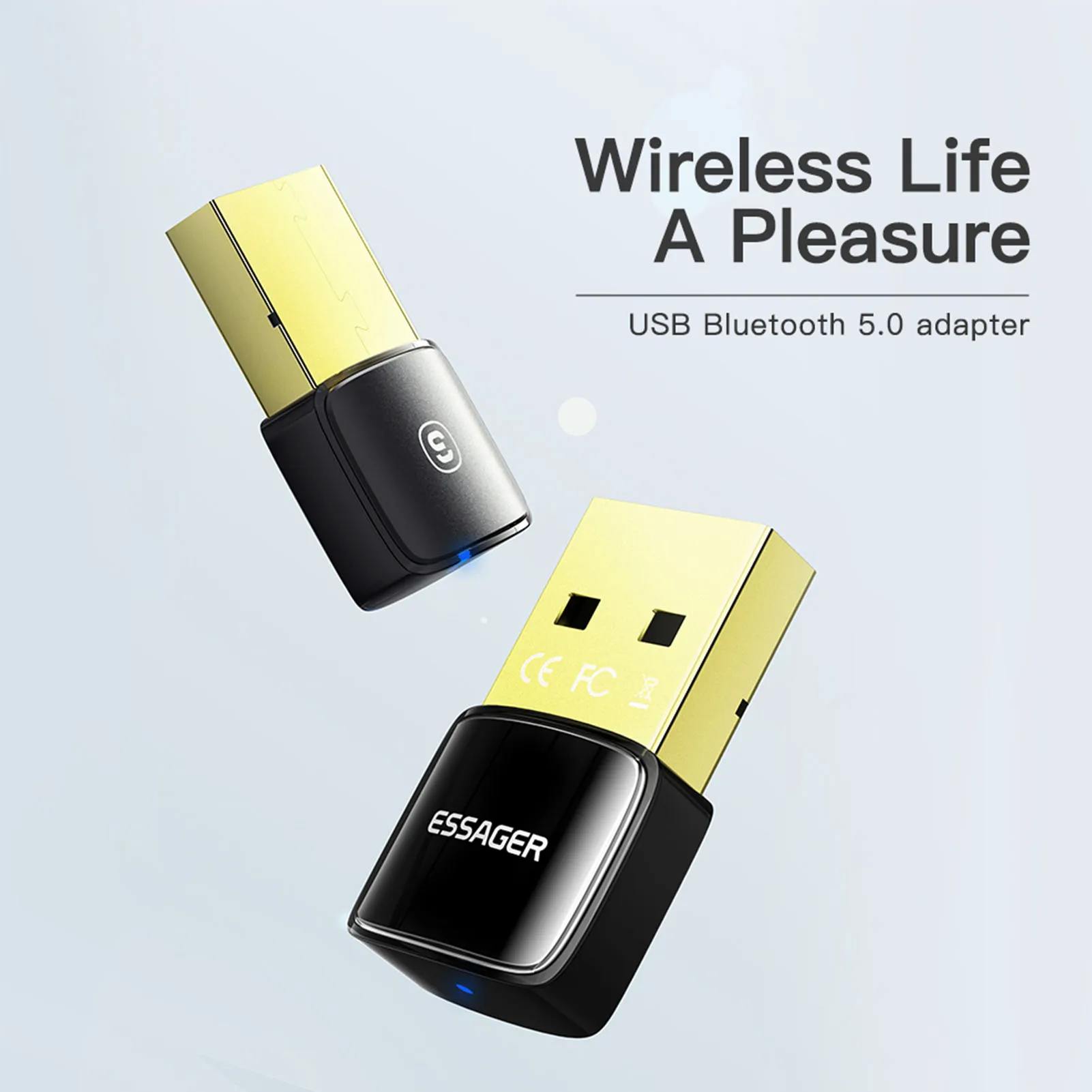 Không Dây USB Răng Xanh V5.0 Adapter Windows 11/10/8.1/8/7 Cắm Dành Cho Máy Tính Để Bàn Laptop Bàn Phím Chuột Tai Nghe Loa