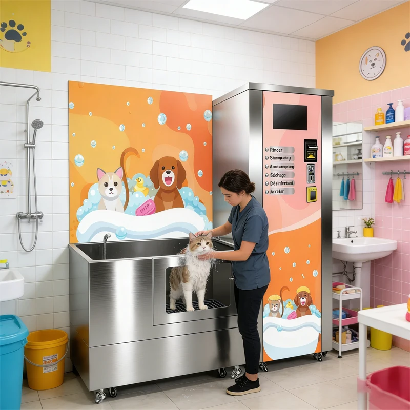 Pet Grooming Station Professional Grade Electric Fully Automatic Dog Washing Machine Stainless Steel Factory Export Customized