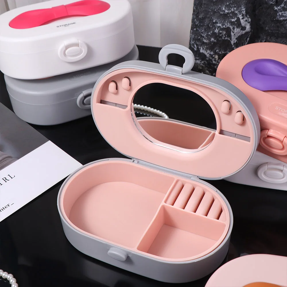 

Portable Necklace Bracelet Jewelry Packing Box Rings Dustproof Jewelry Storage Box Organize Holder Earrings Display Case Travel