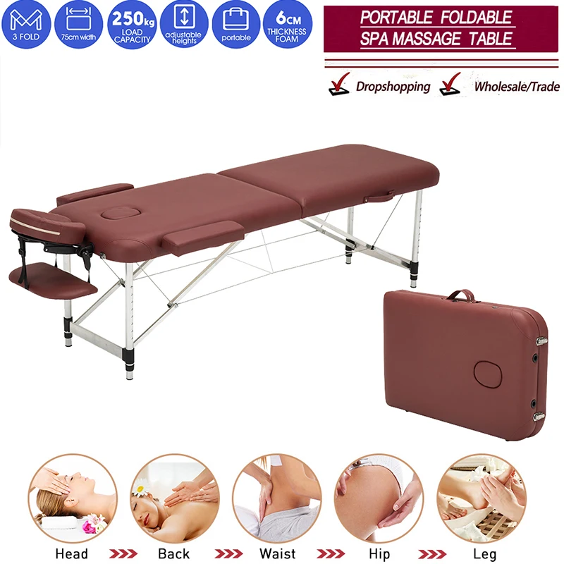 Folding Beauty Bed   Professional Portable Spa Massage Tables Lightweight Foldable with Bag Salon Furniture Aluminum alloy