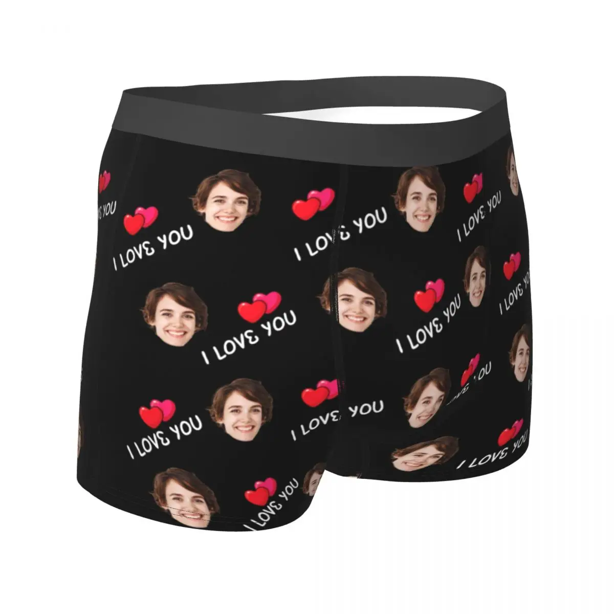 Personalized Photo Face Boxer Briefs Underwear with Text Custom Boyfriend Gift For Him Christmas Gifts Valentine\'s Day