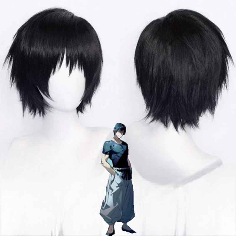 Daily Wear Man Black Short Hair Fuheshuer Cosplay Wig Stage Performance Daily Wear Festival Party High-temperature Silk Full Wig