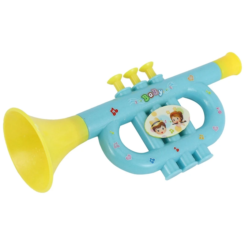 Colorful Children's Blowable Trumpet Trumpet Instrument Musical Toy Random Color Pattern