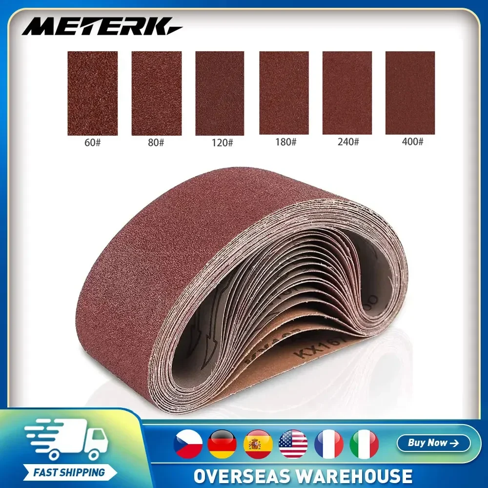 

3 x 18 Inch Sanding Belts (76x457mm), 18 Per Pack Aluminum Oxide Sanding Belts Premium Sandpaper For Portable Belt Sander Tools