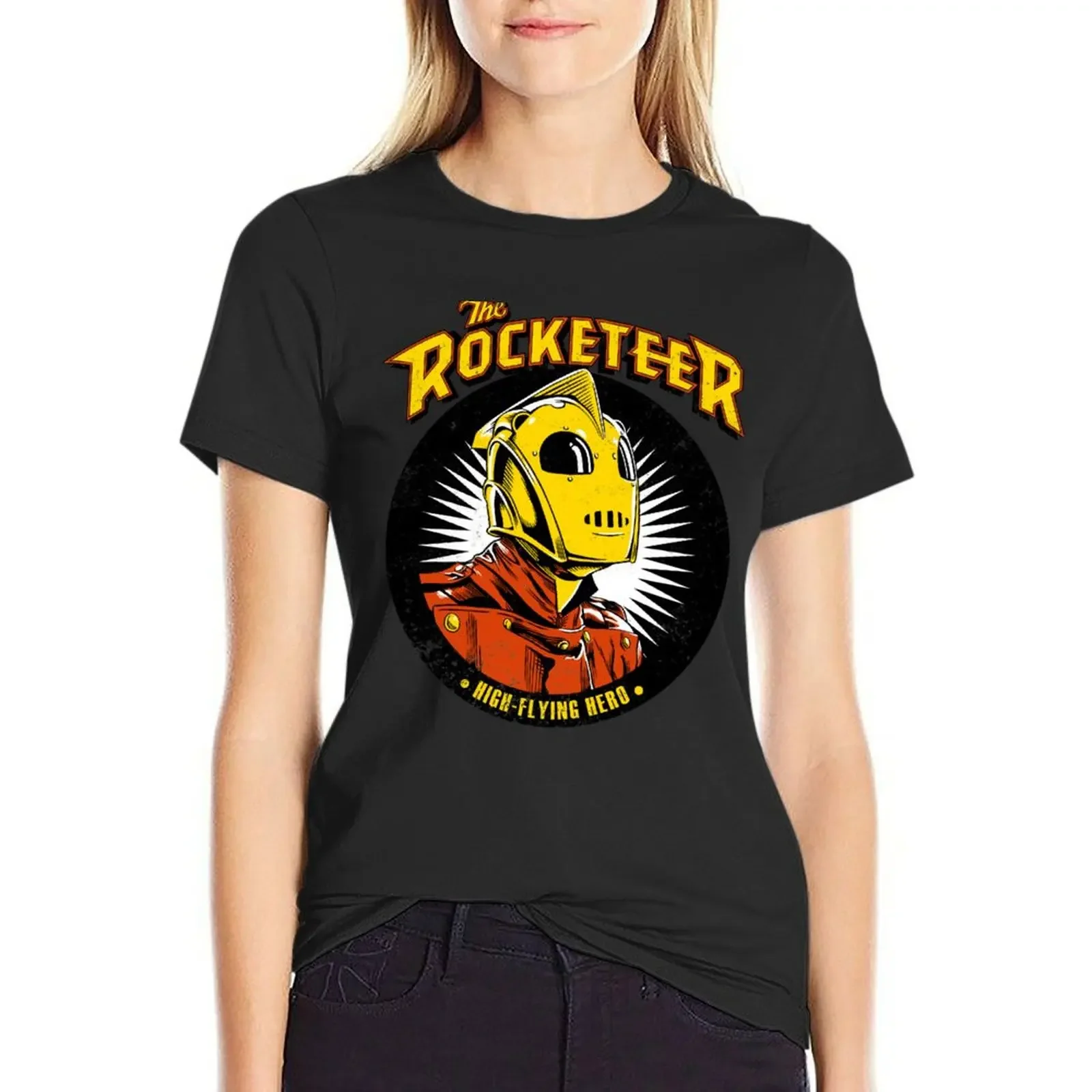 

The Rocketeer High-Flying Hero Distressed T-Shirt anime clothes vintage clothes sublime cat shirts for Women