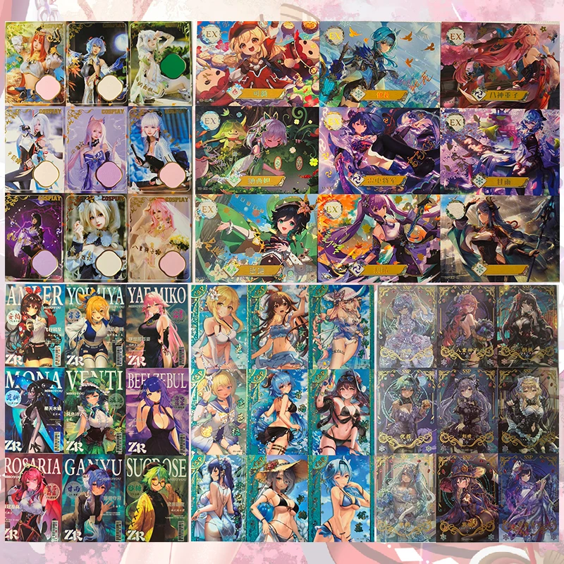 

Аниме История Богини EX SP PR карты Raiden Shogun Yae Miko Furina Коллекционные карты Рождественские подарки на день рождения Детские игрушки