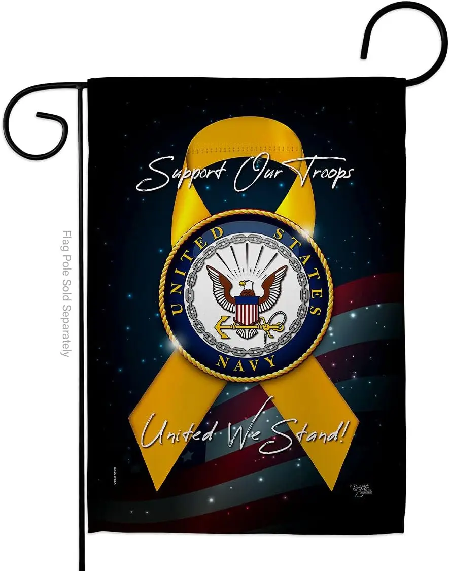 Breeze Decor поддержка морского флота, Садовый флаг, армия США, США, американский военный Ветеран, выход на пенсию, официальный домашний декор