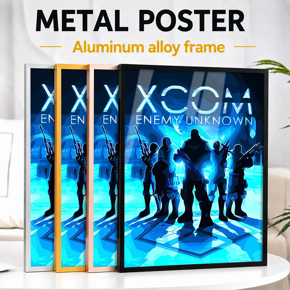 XCOM Enemy Unknown Team Framed Metal Poster Personalized Photo High Impact Mission Style Wall Art For Gaming Setup Player Gift