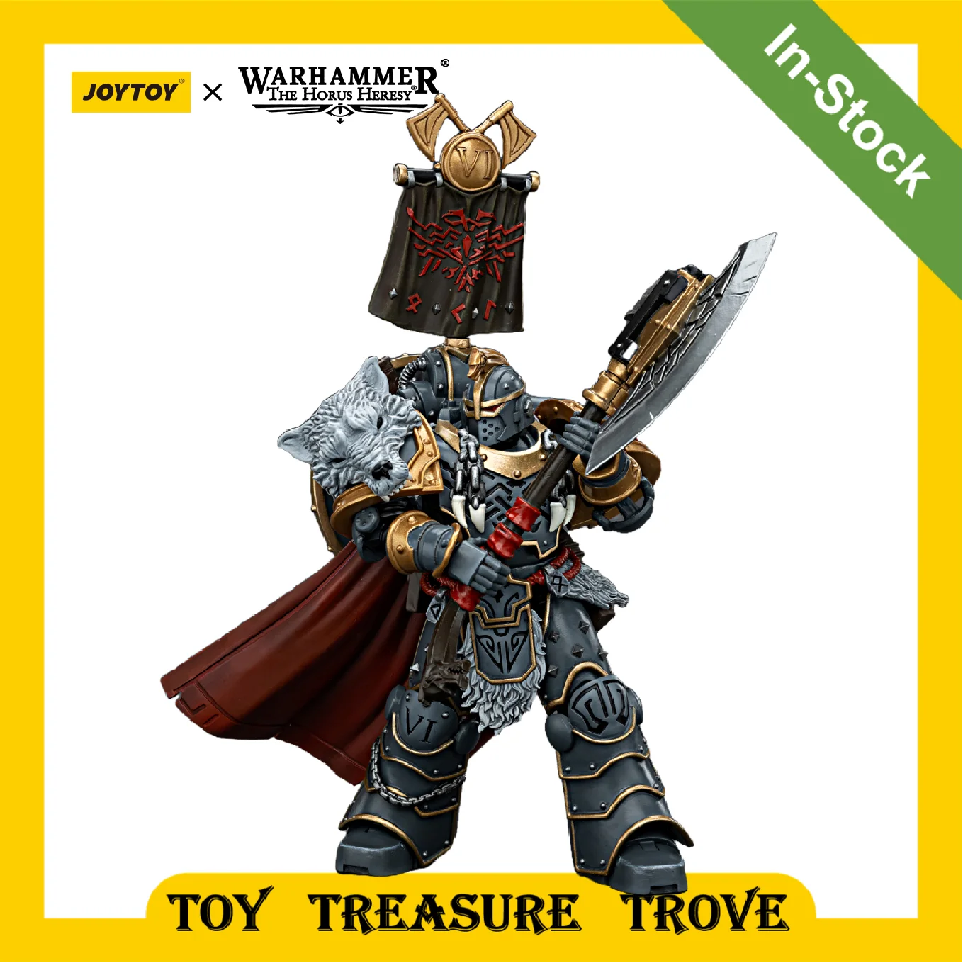 

[IN STOCK] JOYTOY Warhammer 30k 1/18 Action Figures Space Wolves Legion Praetor with Power Axe and Combat Shield Figures