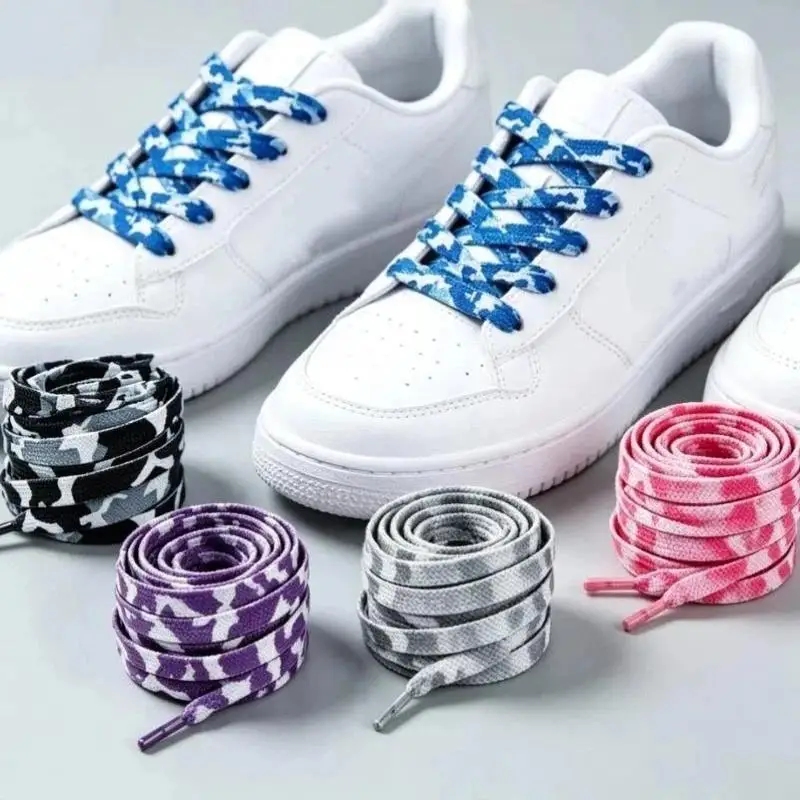 1Pcs Pattern Flat Shoelaces With Durable Polyester Material And Multiple Color Options Perfect For Sneakers Casual Shoes Daily