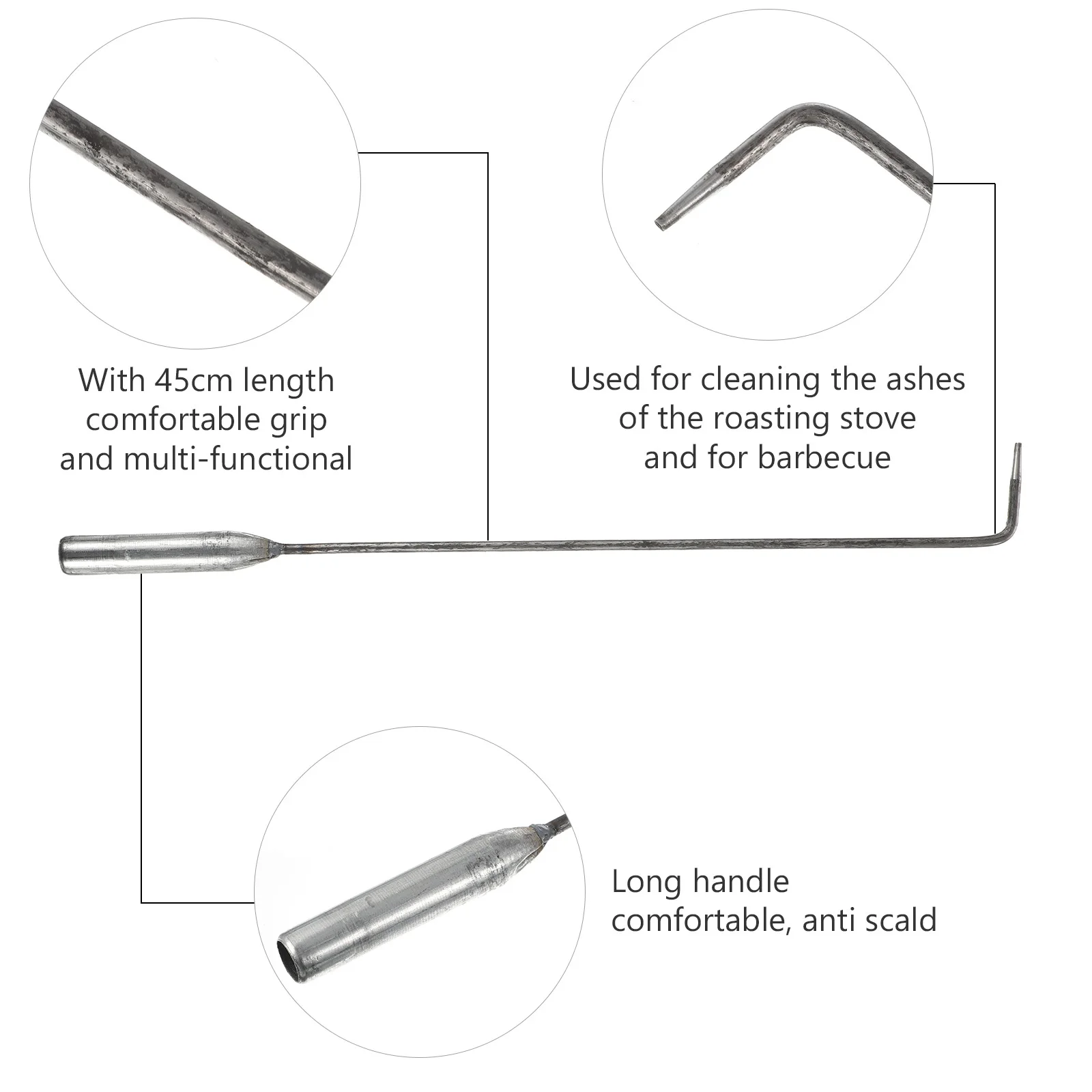 4 個のステンレス鋼暖炉ポーカーバーベキュー灰除去用ロングハンドル快適なグリップ多機能ツール