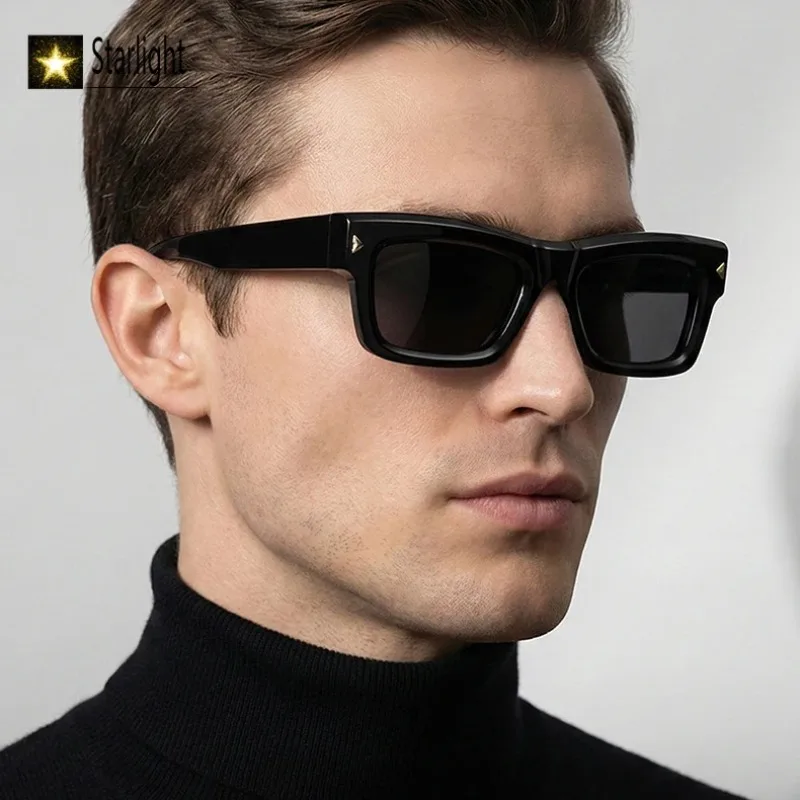 High Quality Thick Polarized Black Sunglasses Men Acetate Sun Protection Glasses Eyeglasses Man Eyewear UV400 Handmade Driving