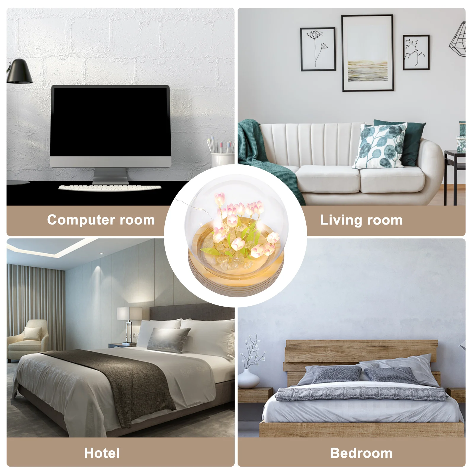 

1Set Tulip Night Light DIY Craft Tools Durable Bedroom Table Lamp Creative Warm Night Light for Kids and Adults