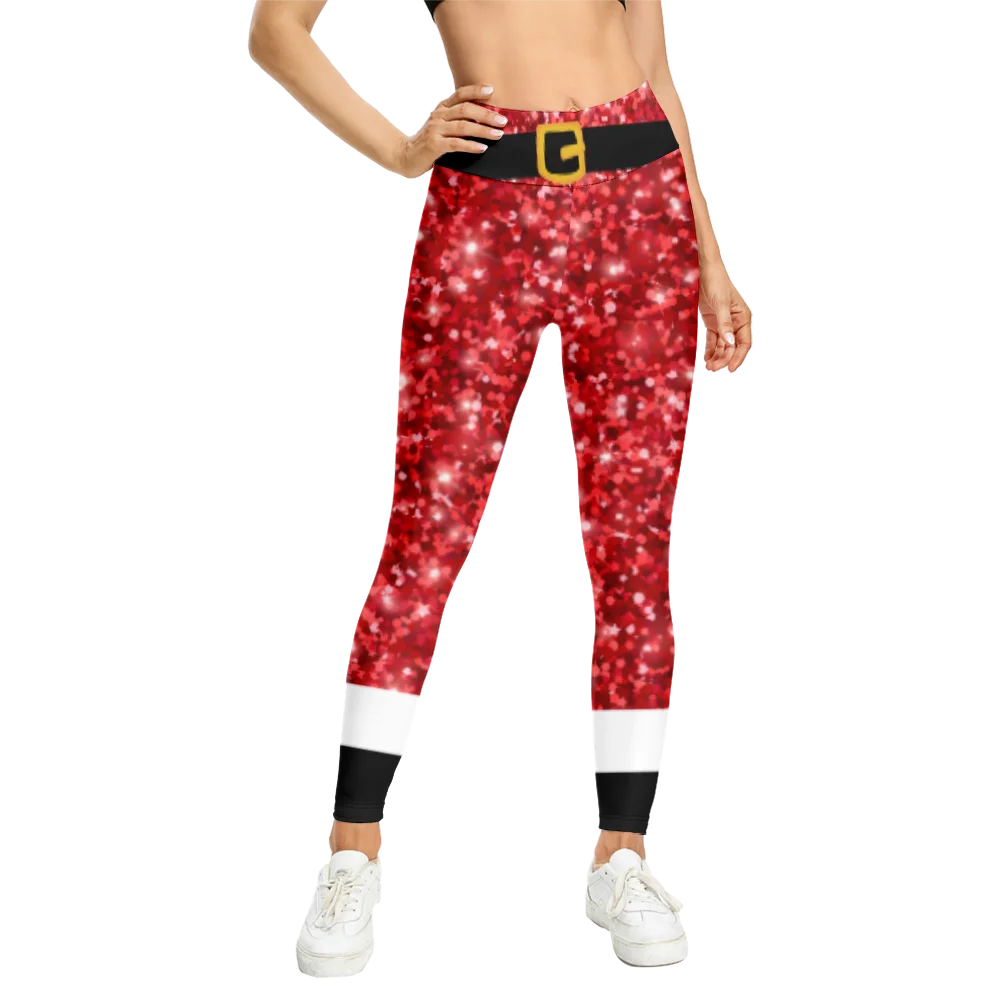 Christmas Casual Leggings Women Skinny Stretch High Waist Leggings Girl Trend Print Party Trousers Cute Fashion Clothing New