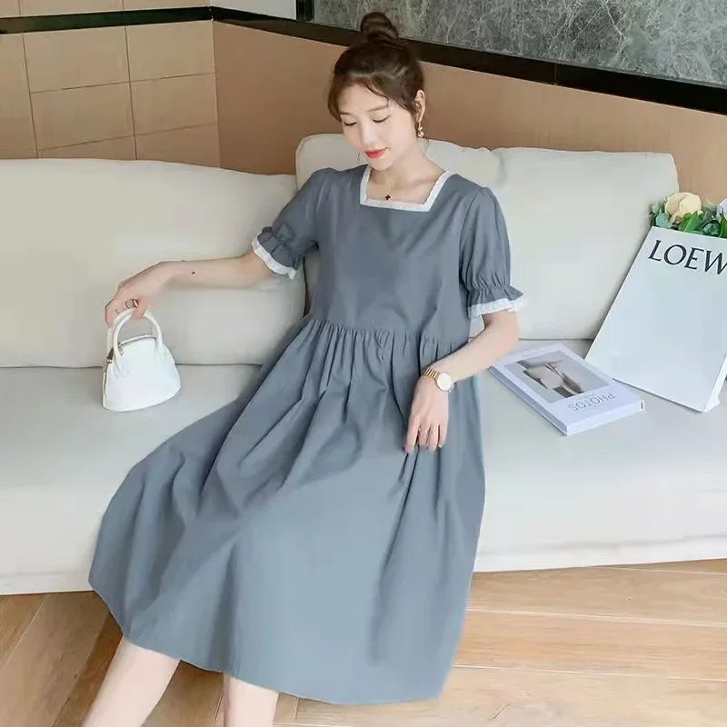 Breastfeeding Maternity Dresses Maternity Clothes Ruffles Sundress for Pregnat Women Elegant Pregnancy Butterfly-knot Dress