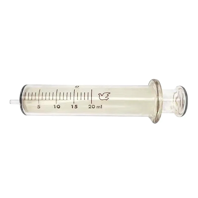 Imagem -03 - Seringa de Vidro Reutilizável Amostrador de 20ml Copo Glicerina de Vidro Dispensador de Injeção Seringa de Tinta Vidro de Laboratório 20cc 10 pk