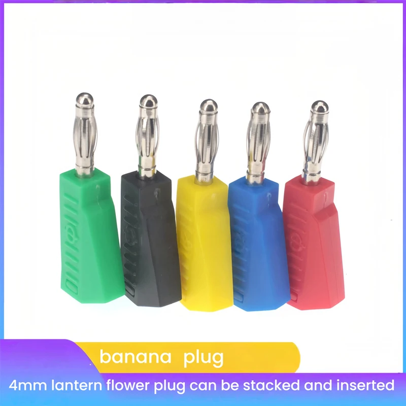 20Pcs 4MM Stackable Banana Plug Electrical Connector, Copper Nickel Plated for DIY Tools and Soldering Applications