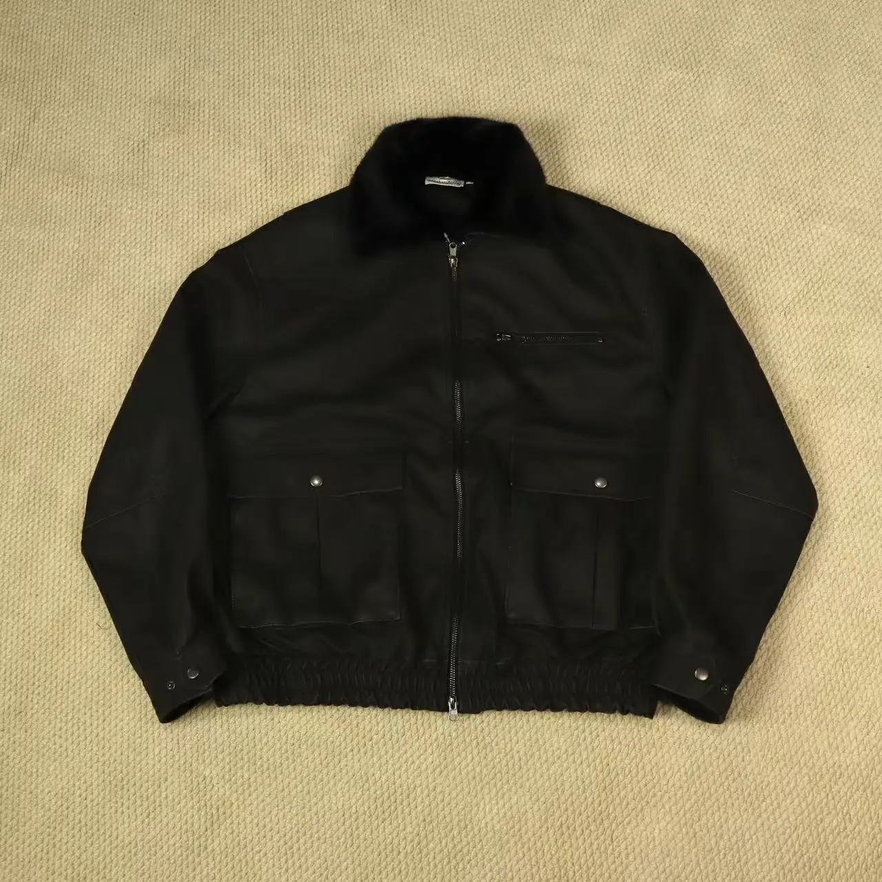 Flying Removable Fur Collar Vintage Functional Deconstructed Leather A2 Jacket 25aw