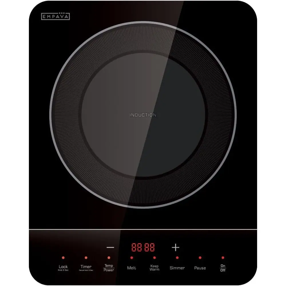 

Compact Single Burner Induction Cooktop with 3 Presets, Shatterproof Glass, 110-120V for Kitchen, RV, Camping