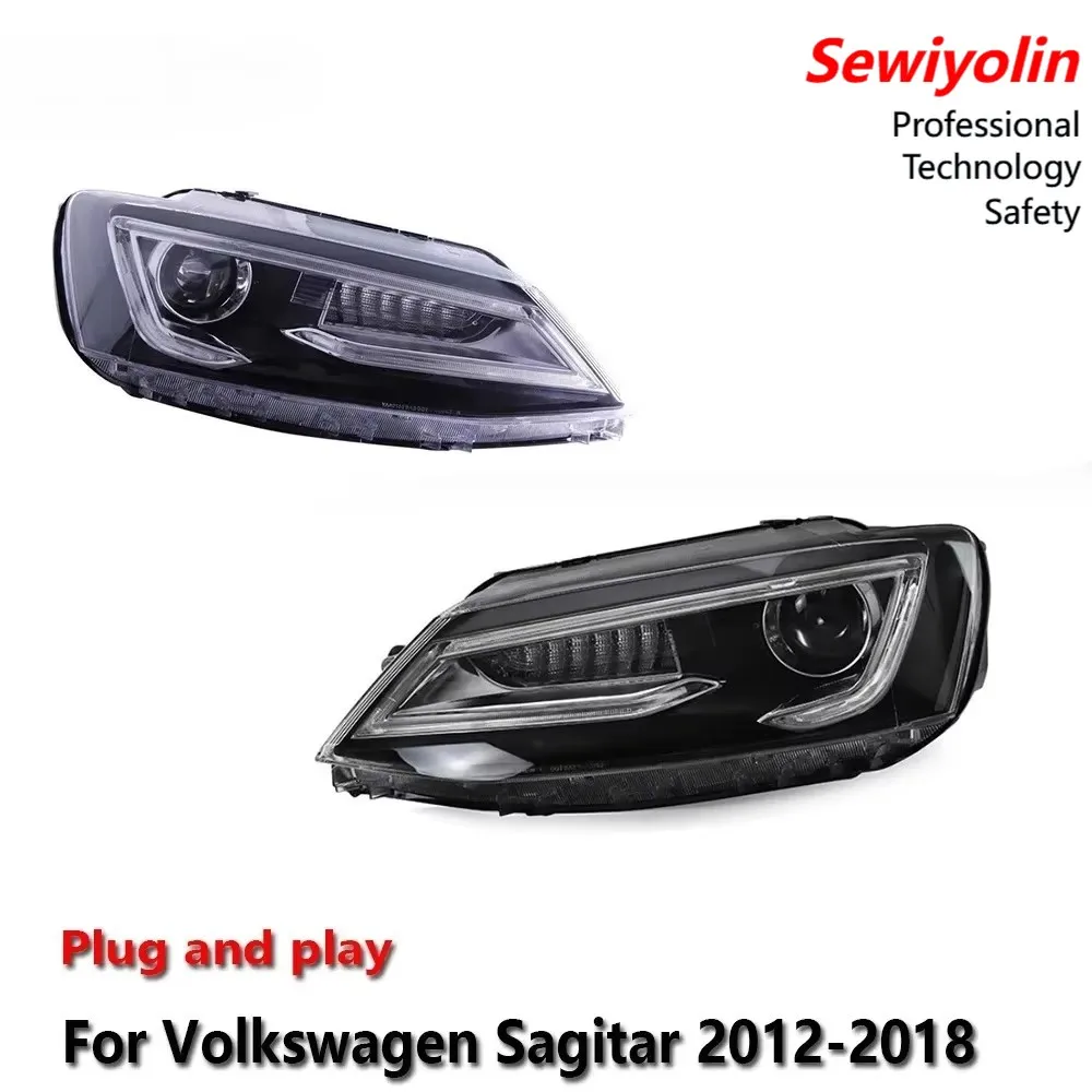 

Светодиодные фары для автомобиля, автоаксессуары для Volkswagen Sagitar 2012-2018, противотуманные фары, дневные ходовые огни, стоп-сигналы, указатели поворота, установка Plug and Play