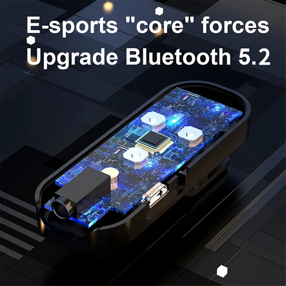 A57G-Lavalier Bluetooth 5.2 무선 오디오 수신기 3.5mm AUX, 마이크 소음 차단 게임/음악/통화 스테레오 어댑터 빨간색