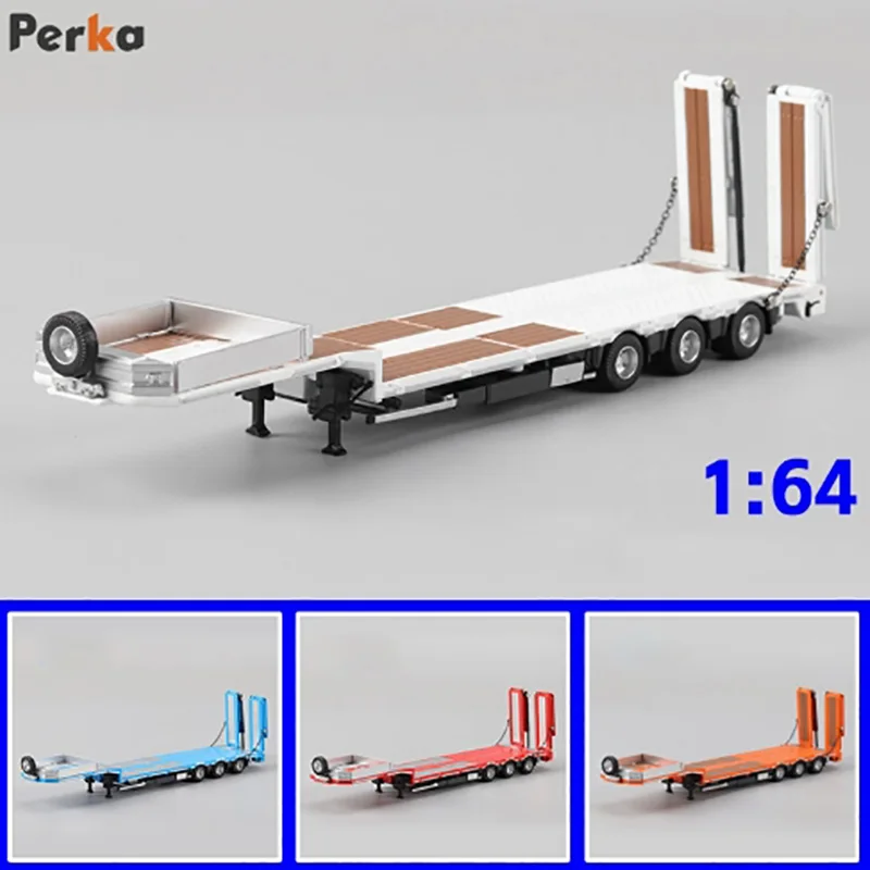 

Diecast 1:64 Scale Platform Trailer Alloy Car Model Finished Product Simulation Toy Collection Gift Static Model Ornament