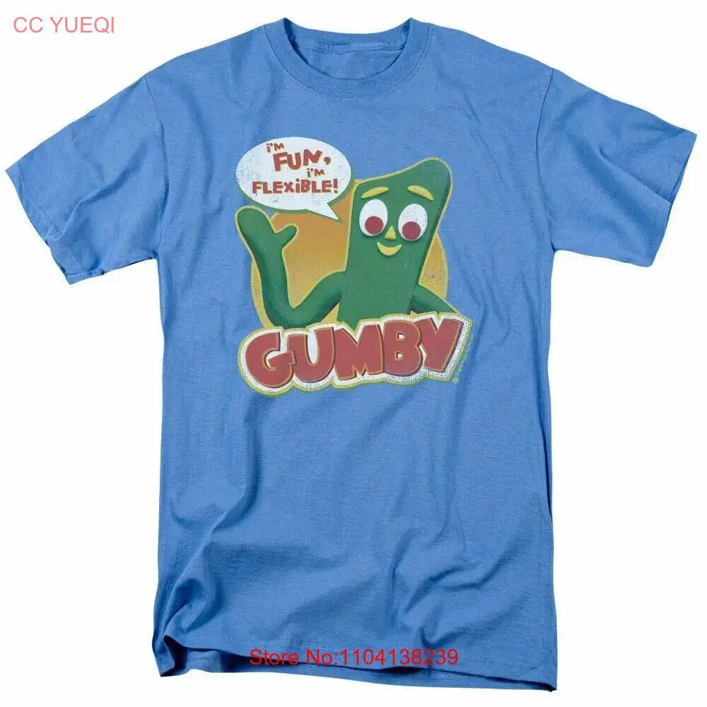 Gumby Fun & Flexible Logo T Shirt Mens Licensed Classic TV Carolina Blue