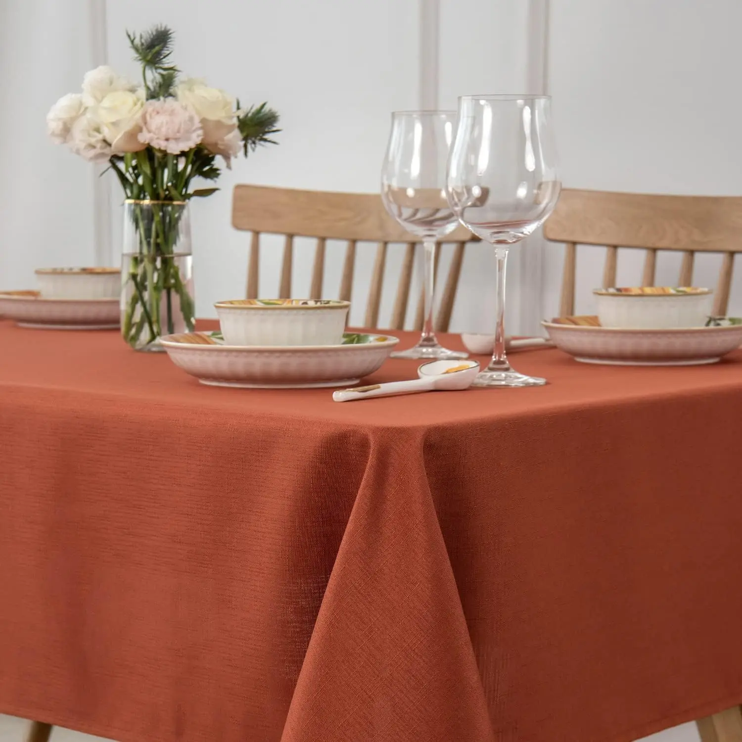 Rectangular Tablecloth Water Resistance Antiwrinkle Spillproof Soft Fall Table Cloth for Dining Room GGXZ015