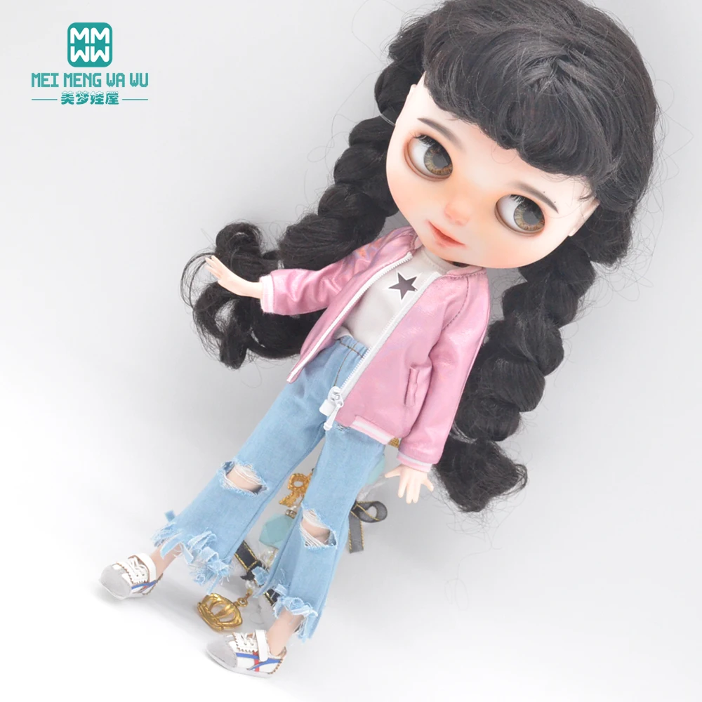 28-30cm Blyth Azone OB23 OB24 Doll Clothes accessories Fashion Shiny jacket Gold, pink, blue, black