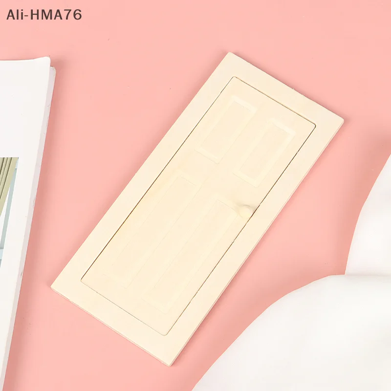 HMA76-1/12 규모 소형 인테리어 나무 문 DIY 인형 집 가구 액세서리