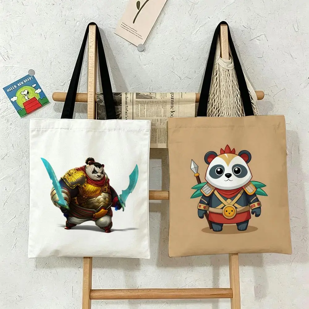 Kids Cartoon Panda Warrior Storage Bags are suitable for school, shopping, travel, work, and grocery shopping